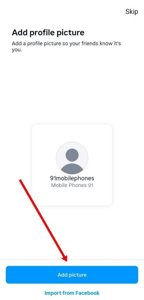 add profile picture par click kare