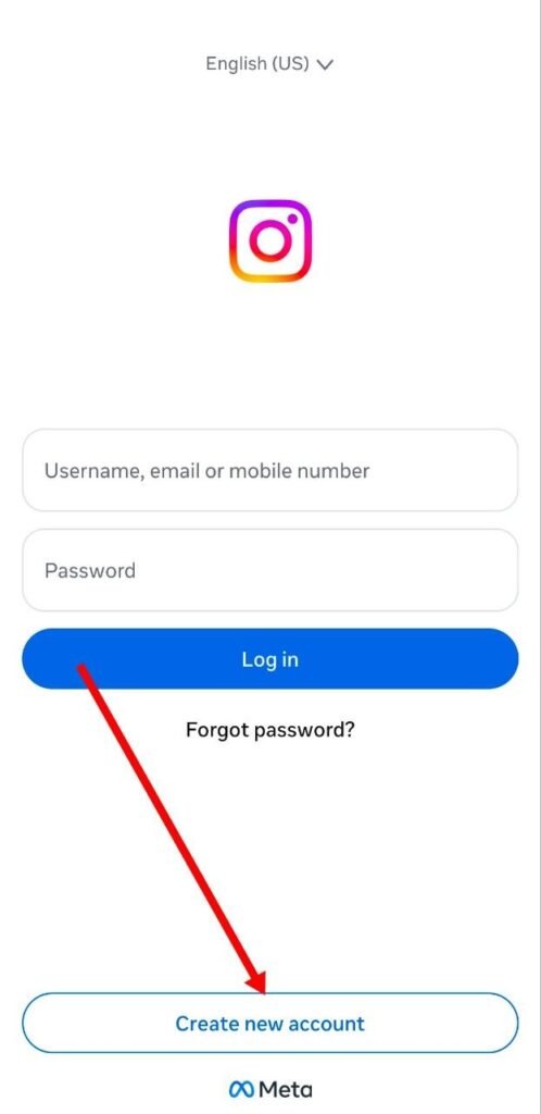 create new account par click kare
