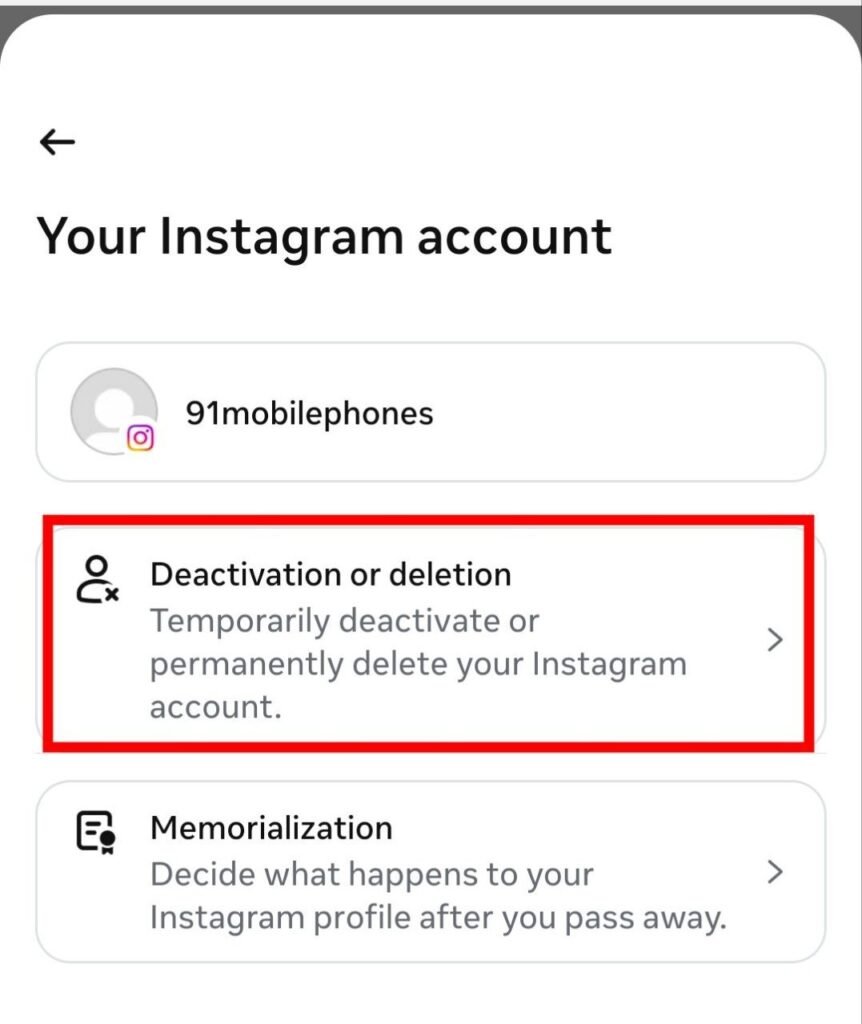 deactivation or deletion select kare