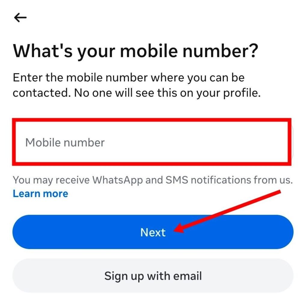 mobile numer enter kare