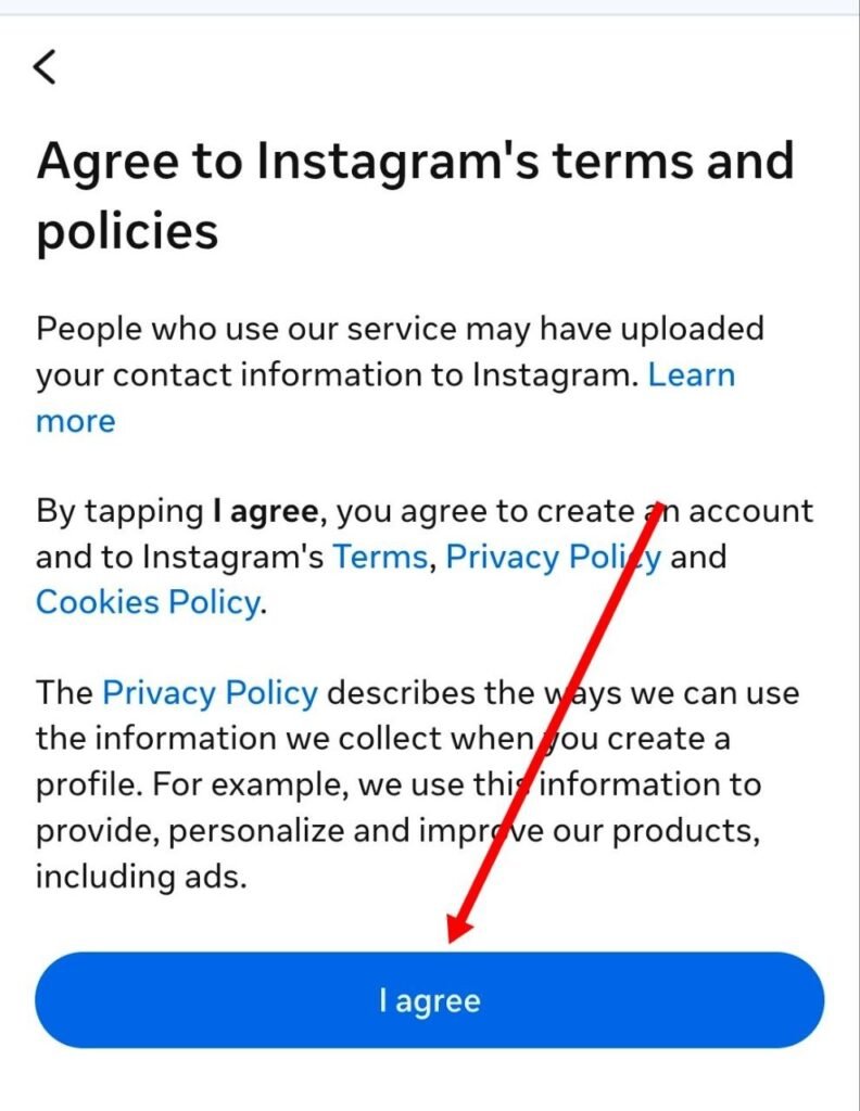 terms and policies me i agree par click kare