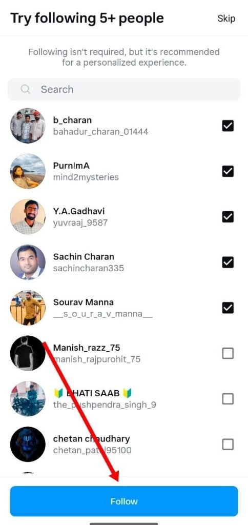 try following 5 plus people