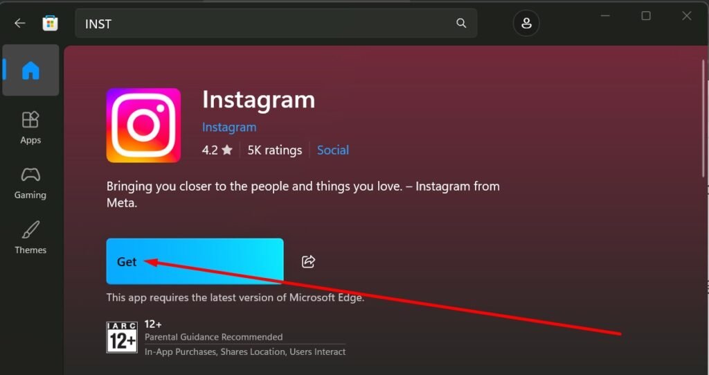INSTAGRAM INSTALL KARE
