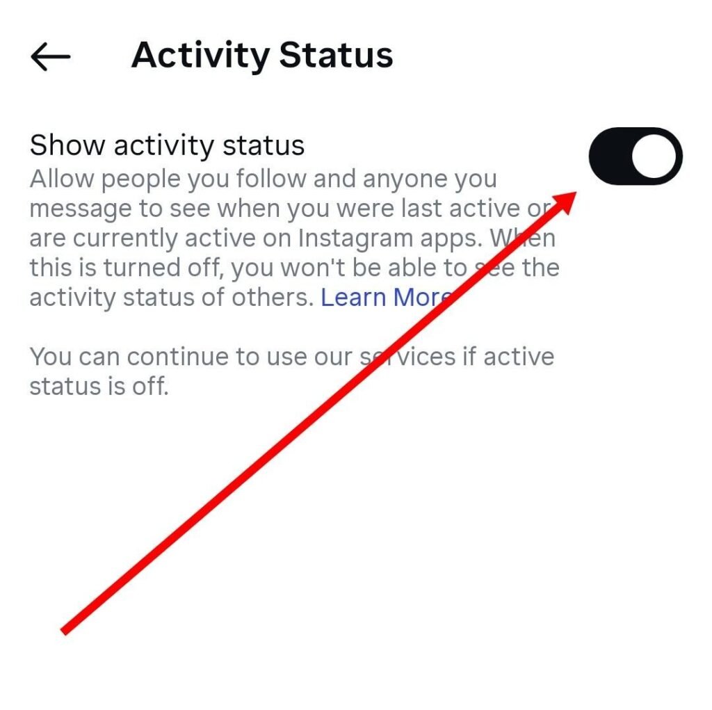 Show activity status disable kare