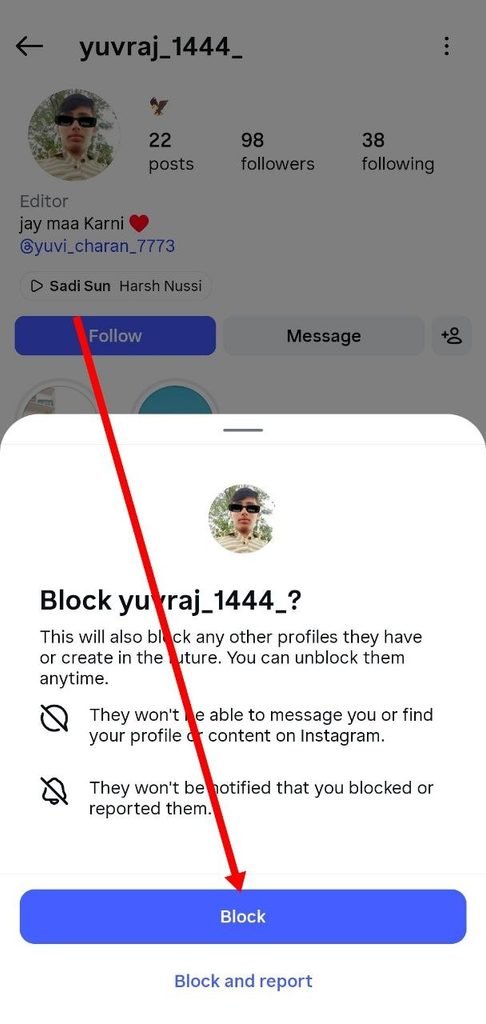 confirmation popup me vapis block par click kare