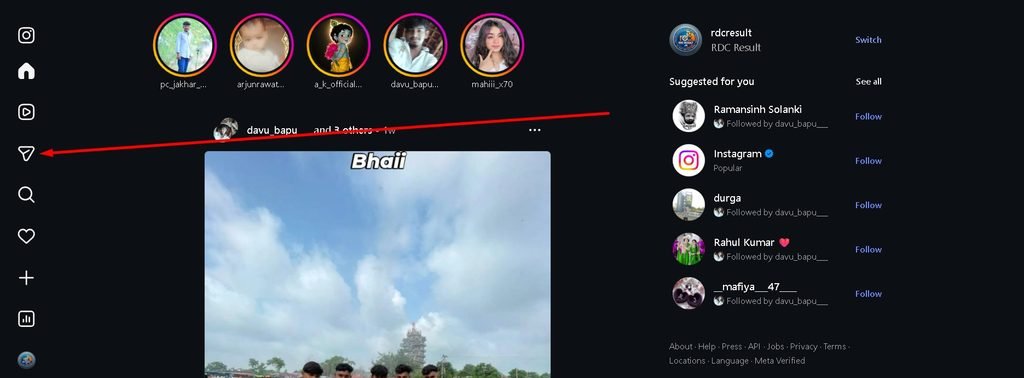 desktop me message ke icon par click kare