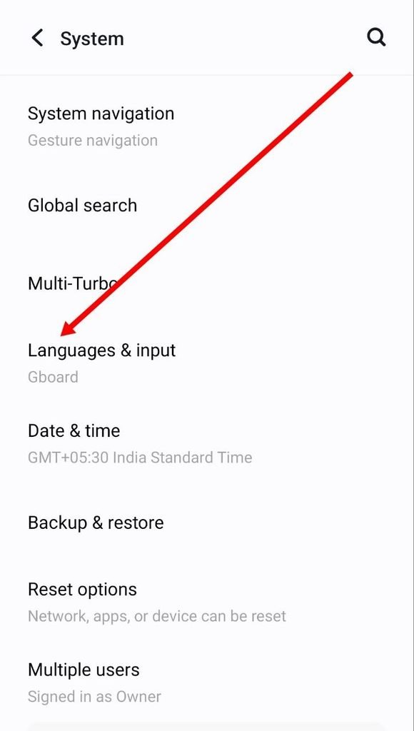 languages and input par click kare