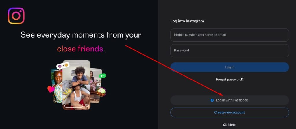 login with facebook par click kare