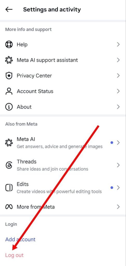 menue me logout par click kare