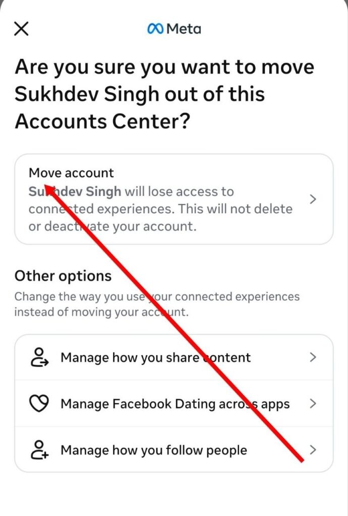 move account par click kare