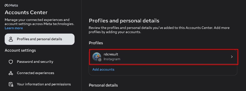 profile name par click kare