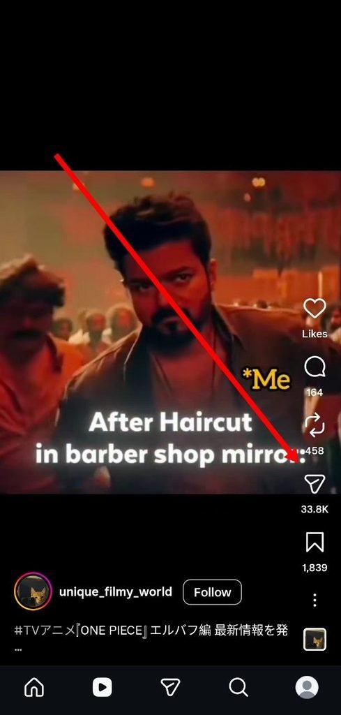 reels me share ke icon par click kare