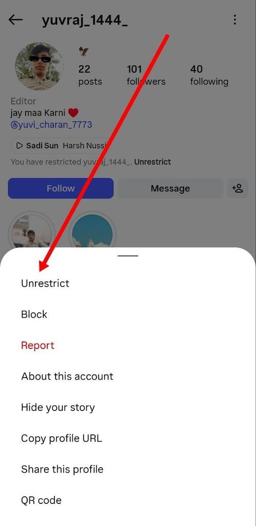 unRestrict par click kare