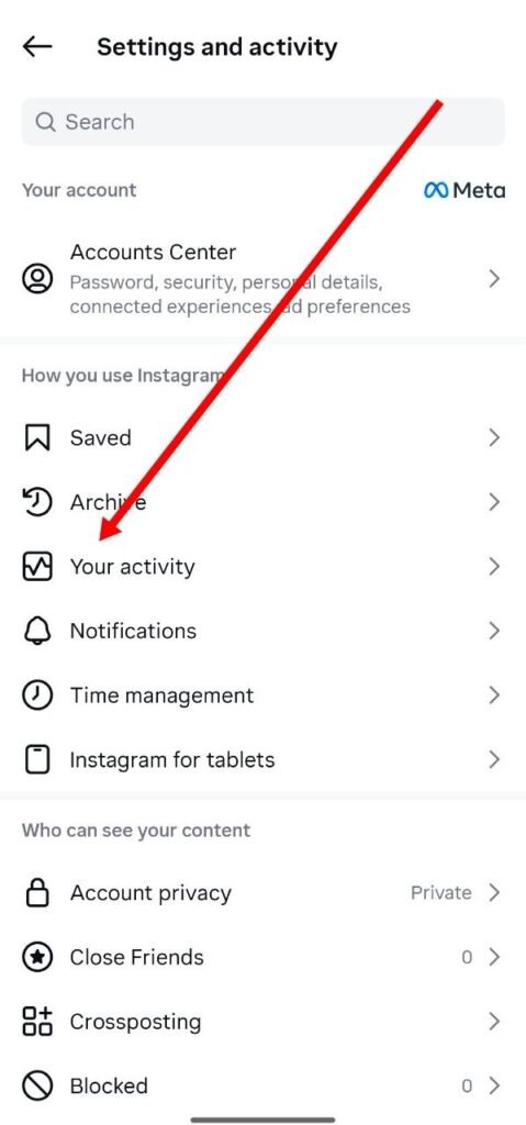 your activity par click kare